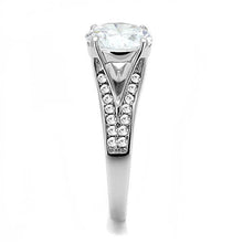 Load image into Gallery viewer, Clear Crystal Engagement-Style Ring – Polished Stainless Steel | Travel Jewelry