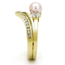 Load image into Gallery viewer, MT6213 - Pink Pearl Attached Chevron Band October Birthstone
