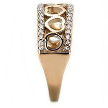 Load image into Gallery viewer, Clear Crystal Heart Band – Rose Gold-Tone Stainless Steel | April Birthstone