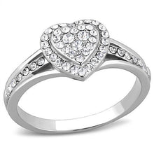 Load image into Gallery viewer, Pave Crystals Heart Ring April Birthstone
