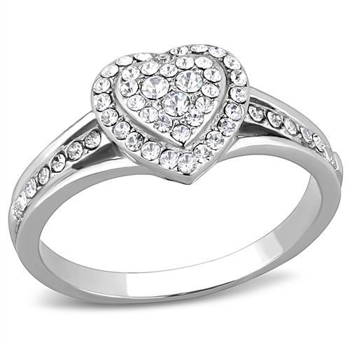 Pave Crystals Heart Ring April Birthstone