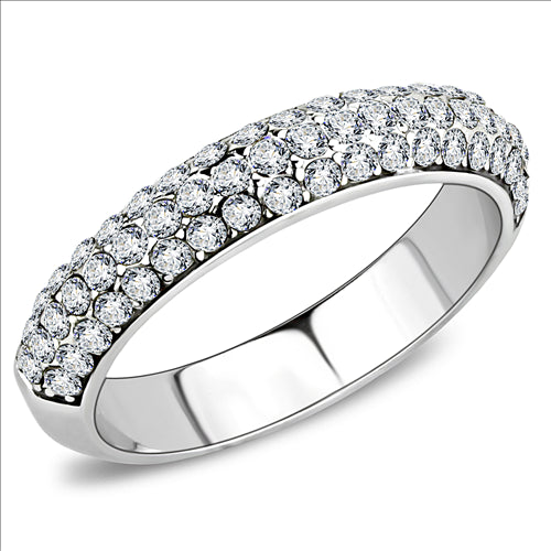 MT 7343 Semi Eternity Band with Pave Crystals  April Birthstone
