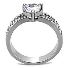 Load image into Gallery viewer, Heart-Cut Clear Crystal Ring – Pavé Band | April Birthstone