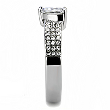 Load image into Gallery viewer, Heart-Cut Clear Crystal Ring – Pavé Band | April Birthstone