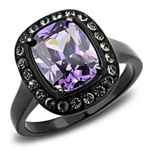 Load image into Gallery viewer, MT2153 - Cushion Cut Exquisite Amethyst February Birthstone - Black IP - Newest Halo Design
