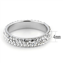 Load image into Gallery viewer, MT 3353 - Clear Crystal Eternity Band β Stackable Stainless Steel Ring β April Birthstone