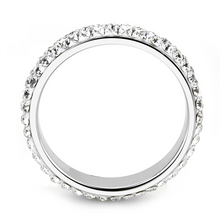 Load image into Gallery viewer, MT 3353 - Clear Crystal Eternity Band β Stackable Stainless Steel Ring β April Birthstone