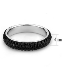 Load image into Gallery viewer, MT 4353 -Jet Crystal Stainless Steel Ring | High-Polish No-Plating Ring | The Ring Lady