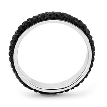Load image into Gallery viewer, MT 4353 -Jet Crystal Stainless Steel Ring | High-Polish No-Plating Ring | The Ring Lady