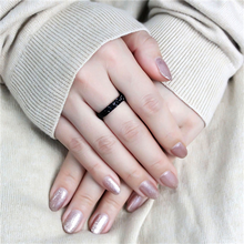 Load image into Gallery viewer, MT 4353 -Jet Crystal Stainless Steel Ring | High-Polish No-Plating Ring | The Ring Lady