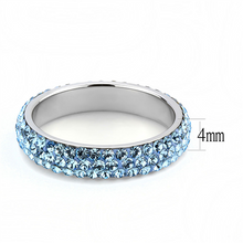 Load image into Gallery viewer, Light Blue Crystal Pavé Eternity Band