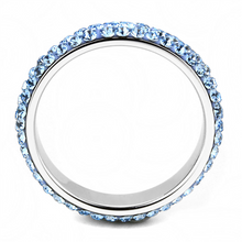 Load image into Gallery viewer, Light Blue Crystal Pavé Eternity Band