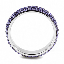 Load image into Gallery viewer, Stainless Steel Ring Top Grade Crystal Eternity Band - Purple Light - February Birthstone -Most Popular