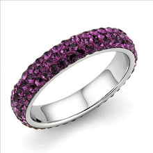 Load image into Gallery viewer, MT1453 - Crystal Eternity Band - February Birthstone Dark Purple - June Birthstone  Stackable Most Popular
