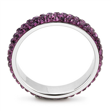 Load image into Gallery viewer, Dark Purple Crystal Pavé Eternity Band