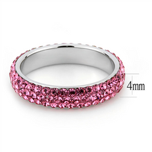 Load image into Gallery viewer, Rose Pink Crystal Pavé Ring | Stainless Steel October Birthstone | The Ring Lady