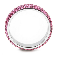 Load image into Gallery viewer, Rose Pink Crystal Pavé Ring | Stainless Steel October Birthstone | The Ring Lady