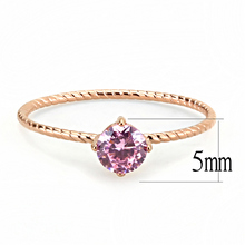 Load image into Gallery viewer, TK 8553 – Rose Pink Solitaire Ring – Rose Gold Stainless Steel – October Birthstone