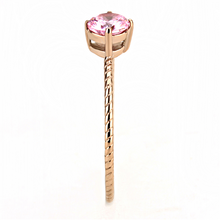 Load image into Gallery viewer, TK 8553 – Rose Pink Solitaire Ring – Rose Gold Stainless Steel – October Birthstone
