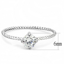 Load image into Gallery viewer, Classic Clear CZ Stainless Steel Rope Band Ring – April Birthstone