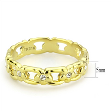 Load image into Gallery viewer, Clear Crystal Flower Ring – Gold-Tone Stainless Steel | April Birthstone