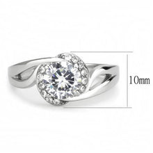 Load image into Gallery viewer, Clear Crystal Solitaire Swirl Ring – April Birthstone