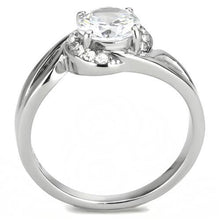 Load image into Gallery viewer, Clear Crystal Solitaire Swirl Ring – April Birthstone