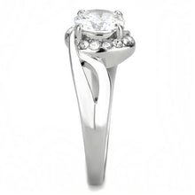 Load image into Gallery viewer, Clear Crystal Solitaire Swirl Ring – April Birthstone