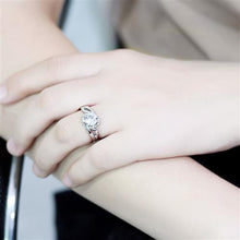 Load image into Gallery viewer, Clear Crystal Solitaire Swirl Ring – April Birthstone