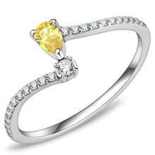 Load image into Gallery viewer, Dainty Yellow Pear Crystal Ring – Stainless Steel | November Birthstone