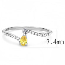 Load image into Gallery viewer, Dainty Yellow Pear Crystal Ring – Stainless Steel | November Birthstone