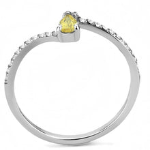 Load image into Gallery viewer, Dainty Yellow Pear Crystal Ring – Stainless Steel | November Birthstone