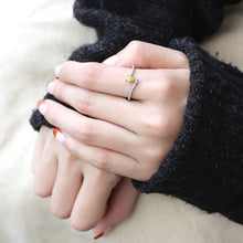 Load image into Gallery viewer, Dainty Yellow Pear Crystal Ring – Stainless Steel | November Birthstone