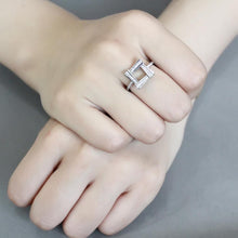 Load image into Gallery viewer, Abstract Clear Pavé Crystal Ring – Stainless Steel | April Birthstone