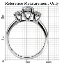 Load image into Gallery viewer, Clear Crystal Past-Present-Future Ring – Polished Stainless Steel | April Birthstone