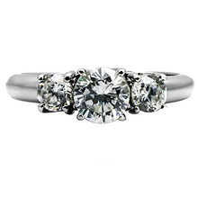 Load image into Gallery viewer, Clear Crystal Past-Present-Future Ring – Polished Stainless Steel | April Birthstone