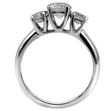 Load image into Gallery viewer, Clear Crystal Past-Present-Future Ring – Polished Stainless Steel | April Birthstone