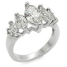 Load image into Gallery viewer, Marquise Seven-Crystal Ring – Polished Stainless Steel | April Birthstone