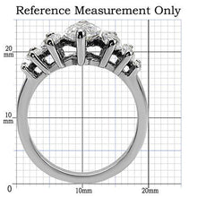 Load image into Gallery viewer, MT 600 High polished (no plating) Stainless Steel Ring with Clear Crystals Marquis Stunning Ring with Seven Crystals in Ascending Order Prong Setting Newest
