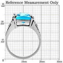 Load image into Gallery viewer, Sea Blue Crystal Ring – High-Polished Stainless Steel