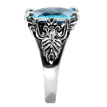 Load image into Gallery viewer, Sea Blue Crystal Ring – High-Polished Stainless Steel