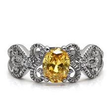 Load image into Gallery viewer, Champagne Crystal Filigree Ring – November Birthstone