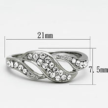 Load image into Gallery viewer, Clear Crystal Crossover Ring – Stainless Steel | April Birthstone
