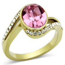 Load image into Gallery viewer, MT 7901 -🌹 Blushing Rose Crystal Ring | Gold-Plated Stainless Steel