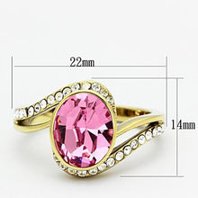 Load image into Gallery viewer, MT 7901 -🌹 Blushing Rose Crystal Ring | Gold-Plated Stainless Steel