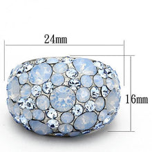 Load image into Gallery viewer, Sea Blue Pavé Crystal Cocktail Ring – March Birthstone