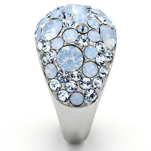 Load image into Gallery viewer, Sea Blue Pavé Crystal Cocktail Ring – March Birthstone