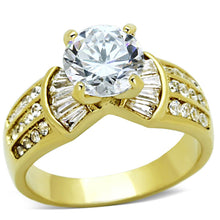 Load image into Gallery viewer, Clear Crystal Ring – Gold-Tone Stainless Steel | April Birthstone