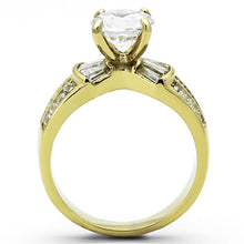 Load image into Gallery viewer, Clear Crystal Ring – Gold-Tone Stainless Steel | April Birthstone