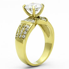 Load image into Gallery viewer, Clear Crystal Ring – Gold-Tone Stainless Steel | April Birthstone